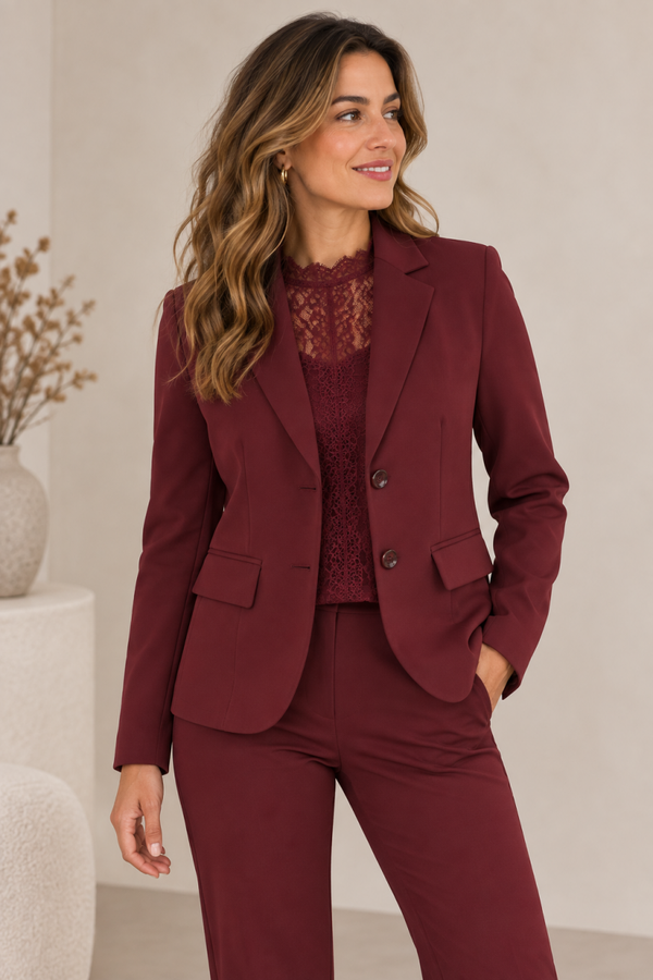 Mi Piace Broek Straight Burgundy – MP202089