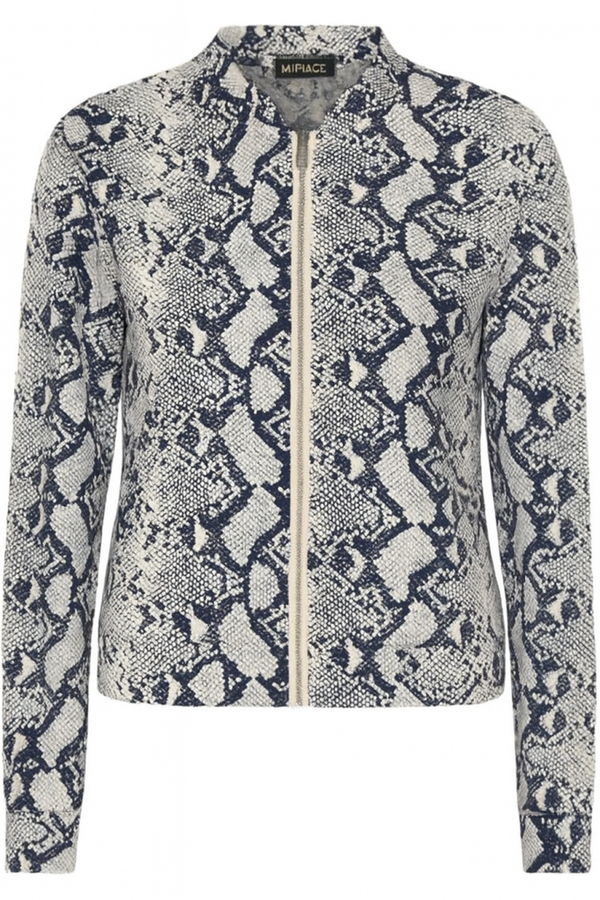 Mi Piace Travelstof dark blue/kit bomberjack met snake print MP 202463