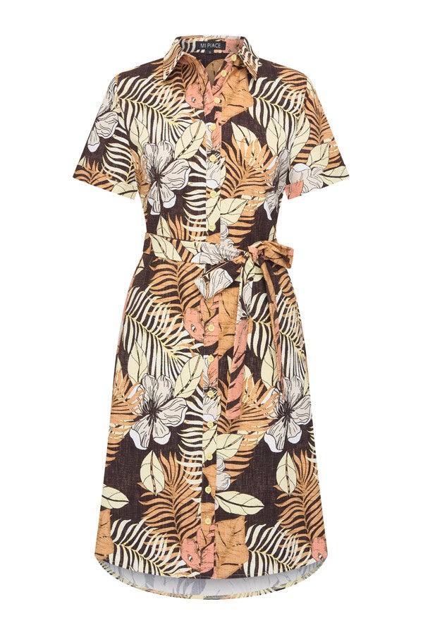 Mi Piace Dress Short Sleeves Botanical Print