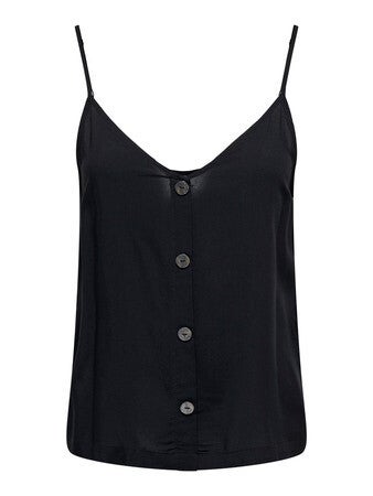 ONLY ONLNELLY LIFE BUTTON SINGLET SOLID T-Shirts & Tops Top Regular fit Black 15222163