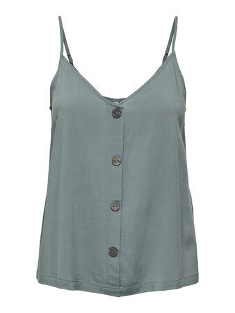 ONLY ONLNELLY LIFE BUTTON SINGLET SOLID T-Shirts & Tops Top Regular fit Balsam Green 15222163