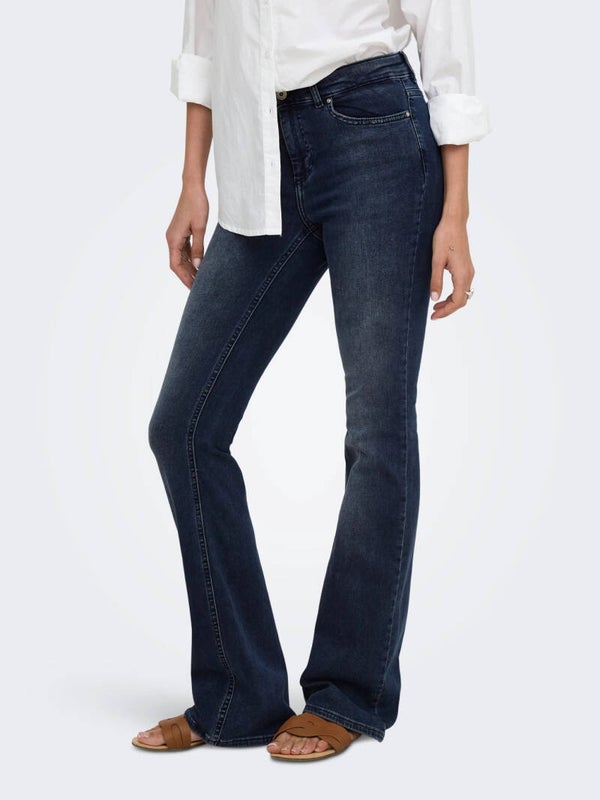 ONLY Onlblush Mid Flared Denim REA409 – Blue Black Denim