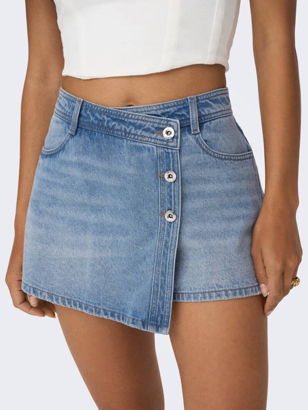 ONLY Onllesly Regular Light Blue Denim Skort – BJ