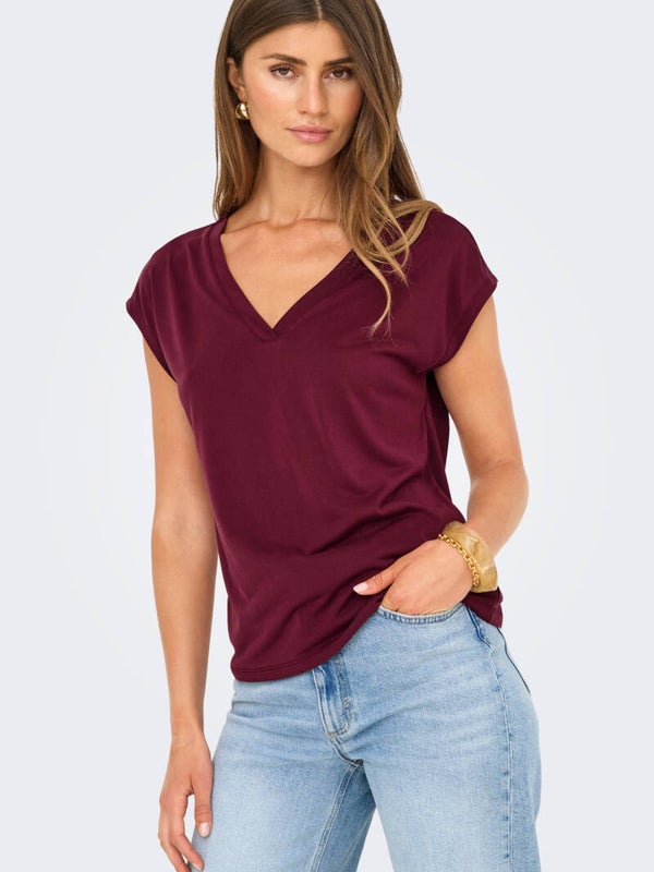 ONLY Onlfree S/S Mod V-Neck Top Jrs Noos