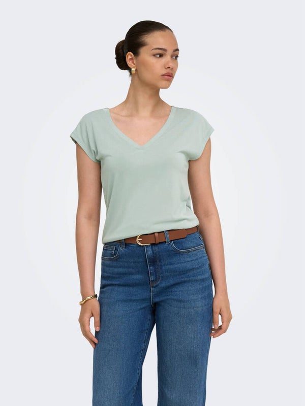ONLY Onlfree S/S Mod V-Neck Top Jrs Noos