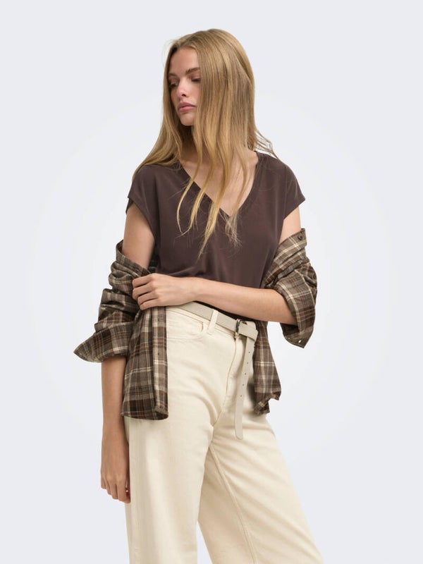 ONLY Onlfree S/S Mod V-Neck Top Jrs Noos