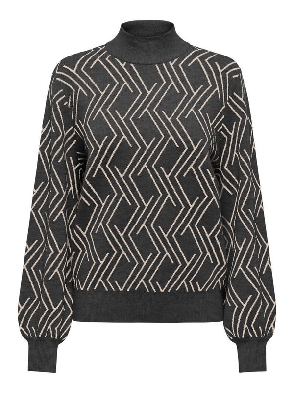 Only Onlanny LS JQ O-neck Knt NC Dark Grey Melange Whitecap Gray trui 15327635