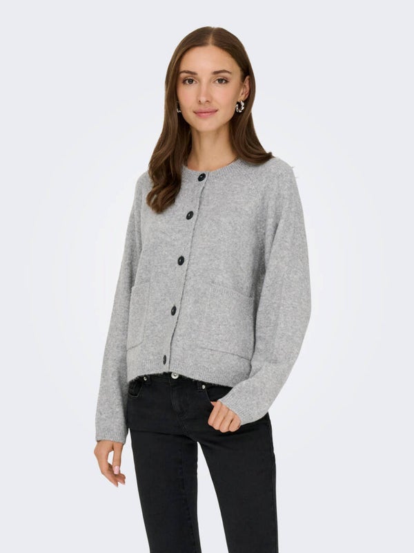 ONLY ONLPIEMONTE Vest Knoopsluiting Grijs
