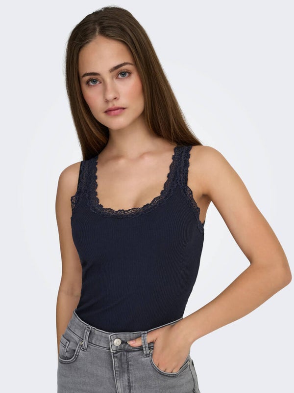 ONLY Onlsara Sharai Tank Top Night Sky (donker blauw)