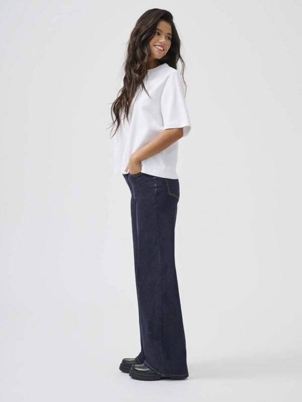 ONLY Onlmadison Blush High Waist Wide Jeans – Dark Blue Denim rea024