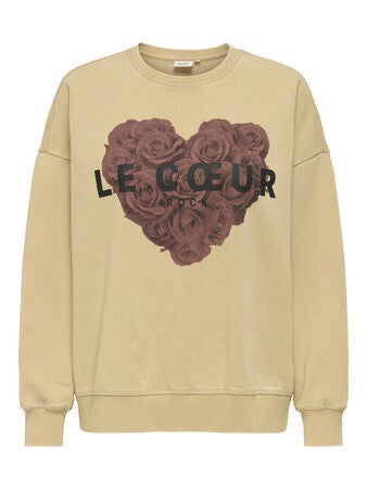 Only ONLSINNA L/S O-NECK PRINT Pumice Stone Sweatshirt 15360259