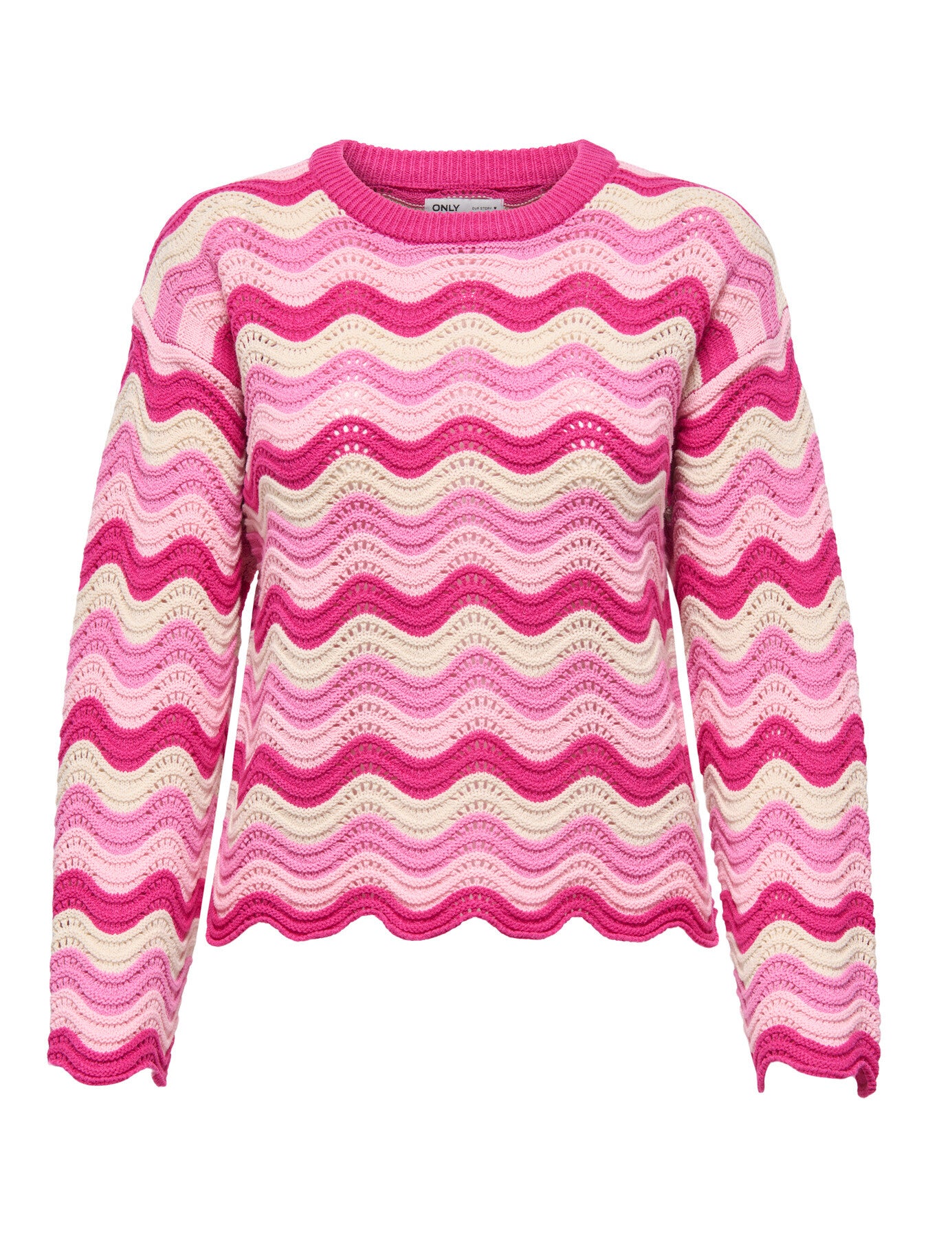 Only ONLASA LS WAVE STRUCTURE O-NECK CC KNT WILD ORCHID 15364118