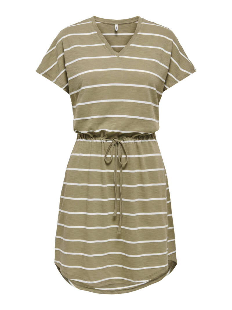 ONLY dames jurk V-hals – korte mouw – gestreept