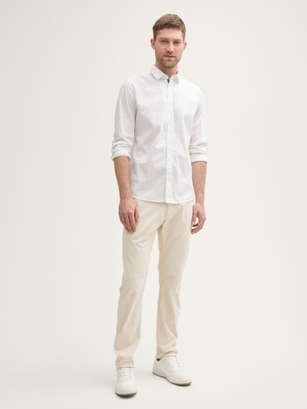 Tom Tailor Tapered Chino Broek Color: 10336 light cashew beige 1045054
