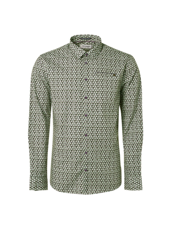 NO EXCESS Shirt Stretch Allover Printed Smoke overhemd 25430871