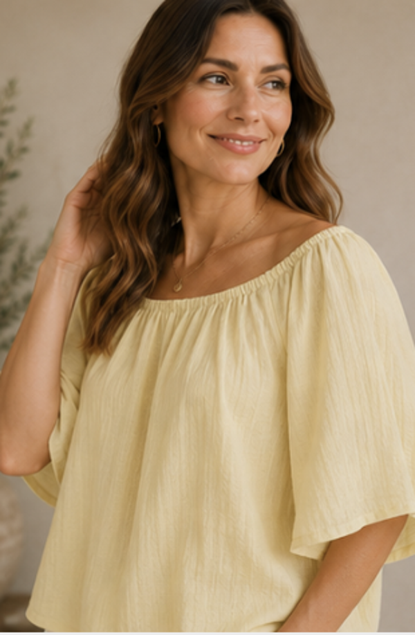 Enjoy Top Uni Raglan Mouw – Vanille