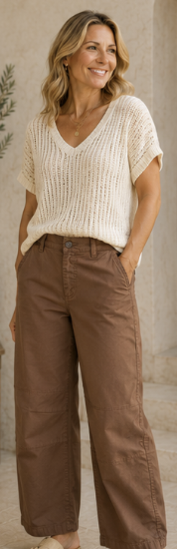 Iz Naiz Broek Barrel Denim Bruin