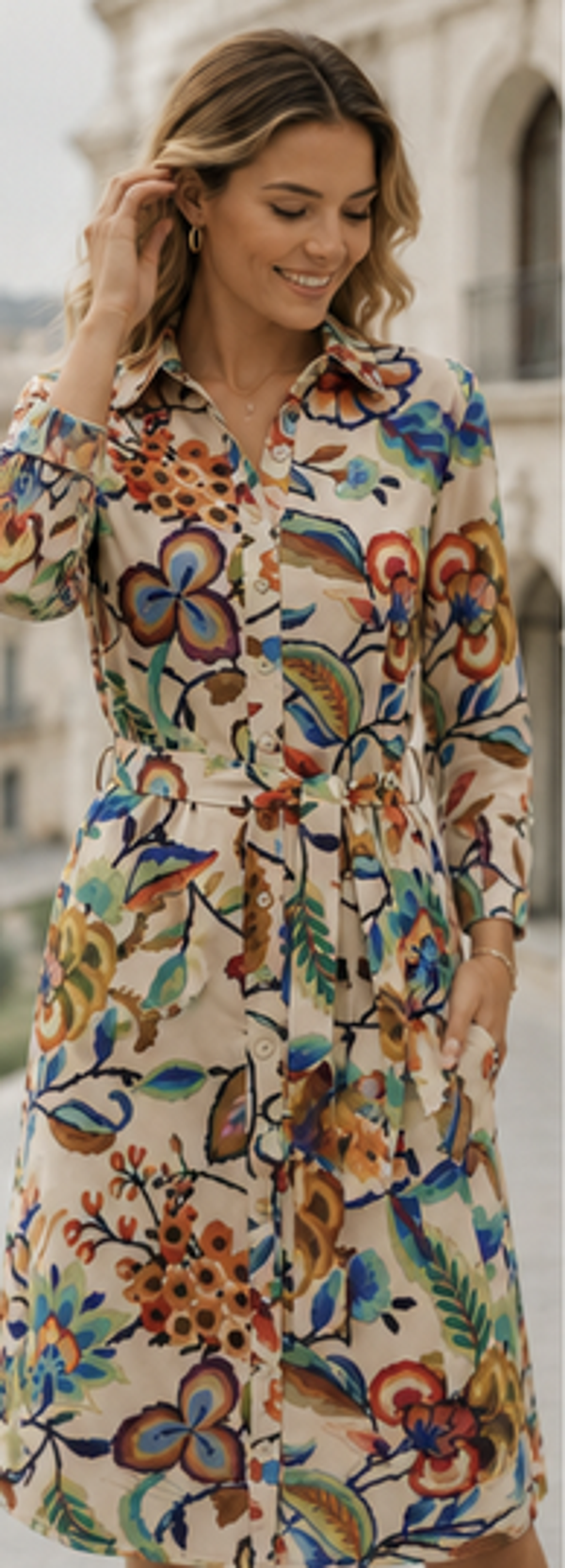 MI PIACE - Travel Jurk Embroidered Bloom Print 202757 Multicolour