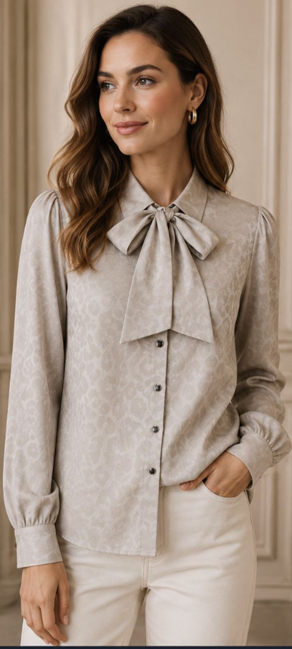 Sophia Perla Adriana blouse met strik creme