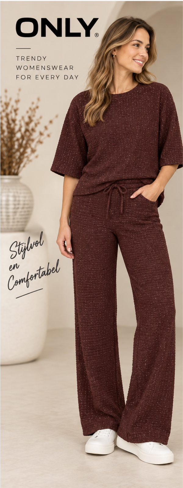 ONLY Onlmilla Glitter Wide Leg Pant