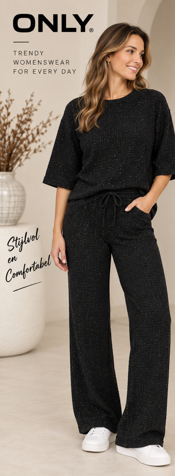ONLY Onlmilla Glitter Wide Leg Pant