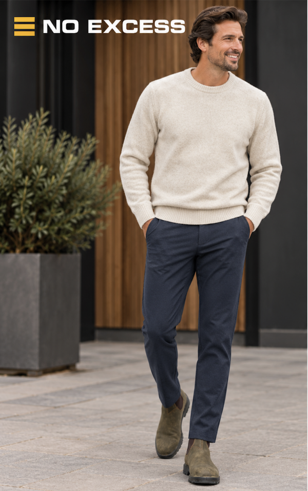 No Excess Jersey Melange Broek - Dark Night