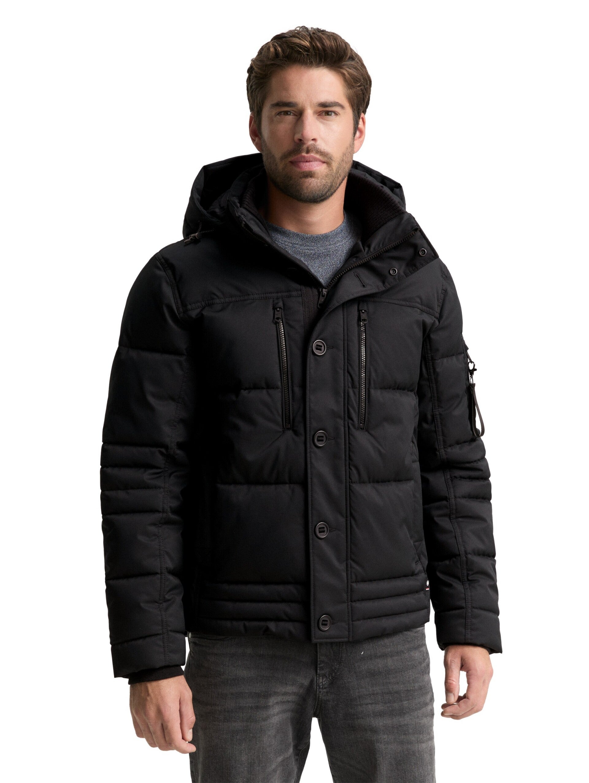 Tom Tailor 1046971 puffer jacket with hoodColor: 29999 Black