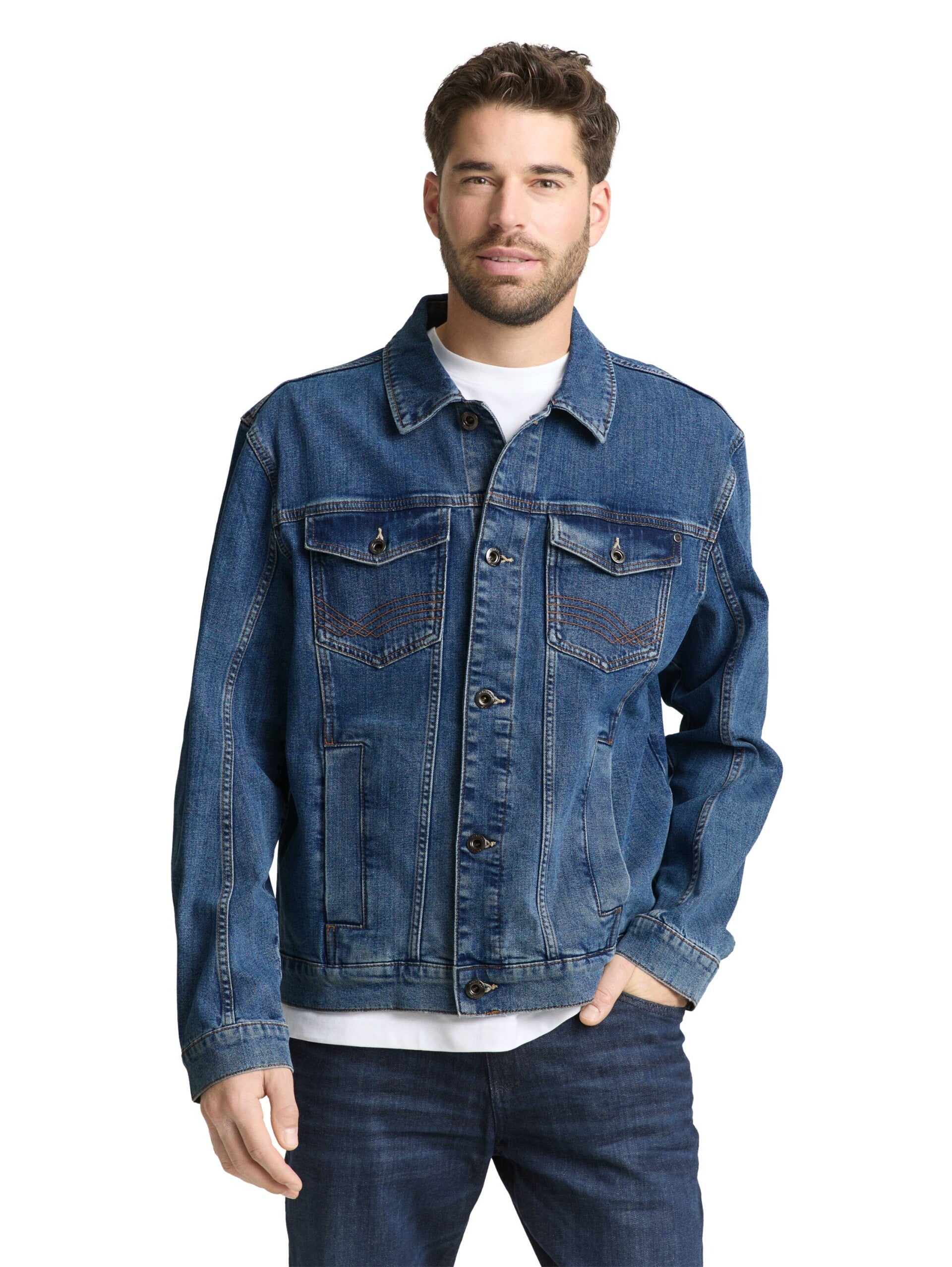 Tom Tailor Denim Jacket 1050045 10152 mid stone bright blue