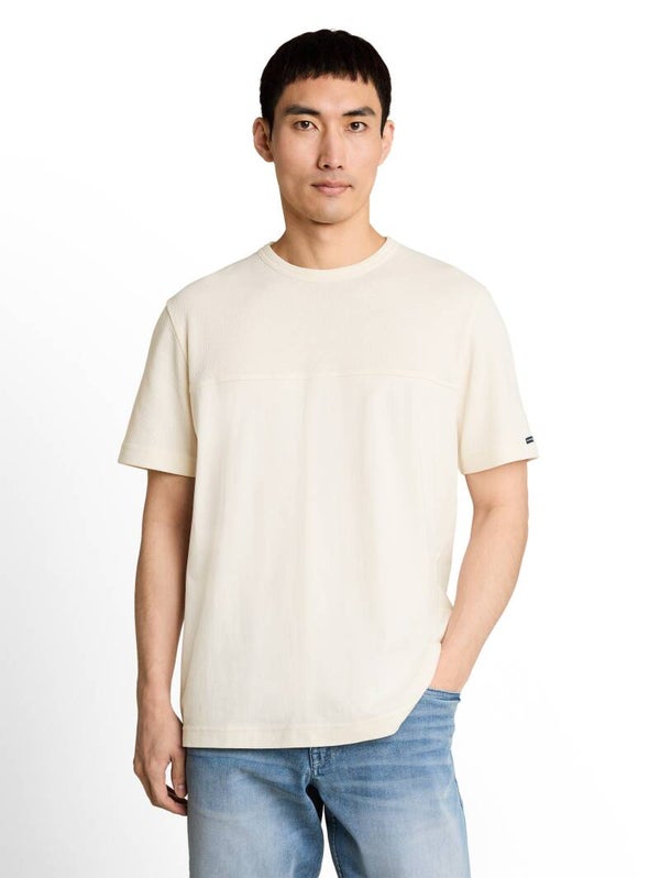 Tom Tailor Structured Cutline T-Shirt Gardenia White - 1051505 (col. 10348)