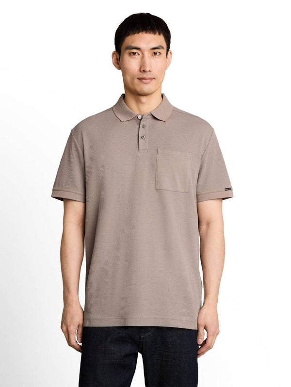Tom Tailor Structured Polo with Pocket Driftwood Taupe - 1051515 (col. 10359)