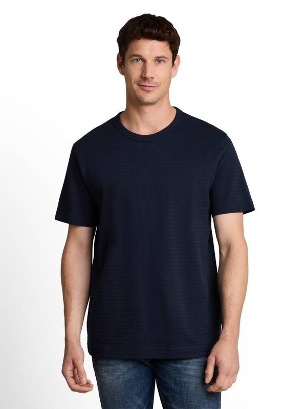 Tom Tailor Structured T-shirt Men Sky Captain Blue