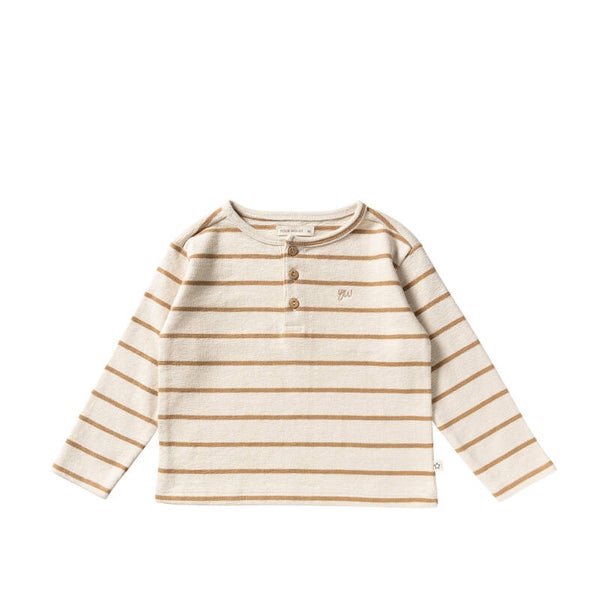 Your Wishes YAW25-998TCP Stripe Terry Relaxed Granddad Longsleeve 998 Multi color