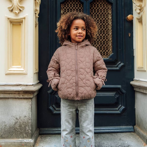 Your Wishes Love Quilting Tie Puffer Coat Ginger Snap