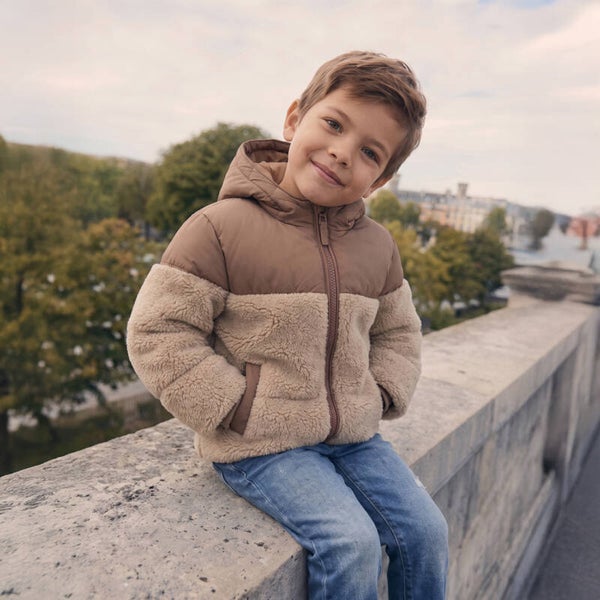 Your Wishes Teddy Puffer Coat Multi Color