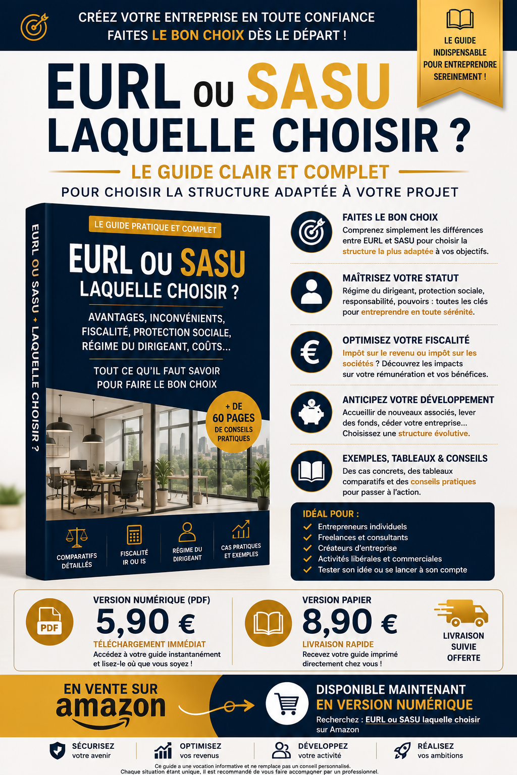 livre que choisir entre l 'EURL et la SASU version numerique