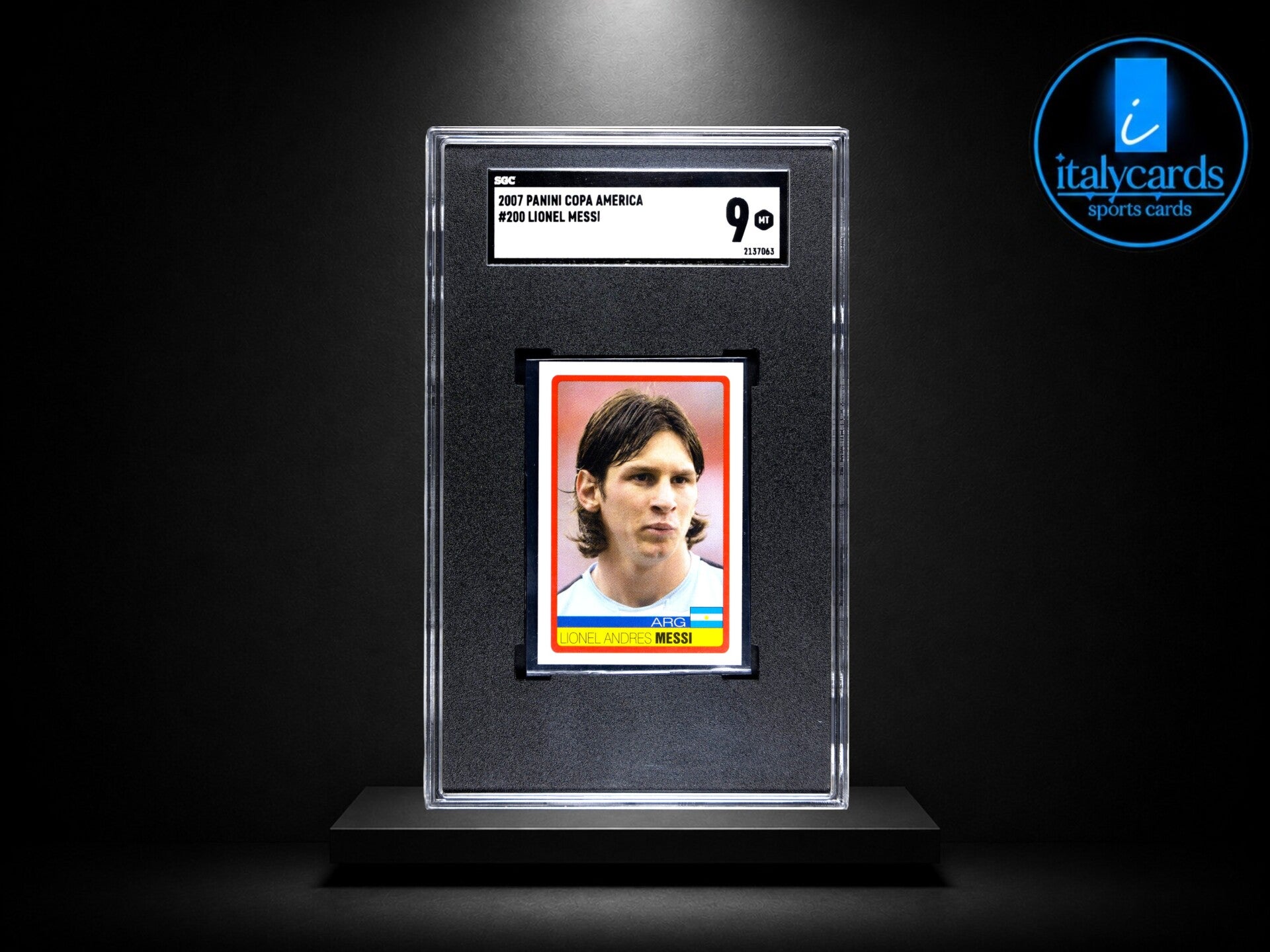 2007 PANINI COPA AMERICA LIONEL MESSI GRADED SGC 9