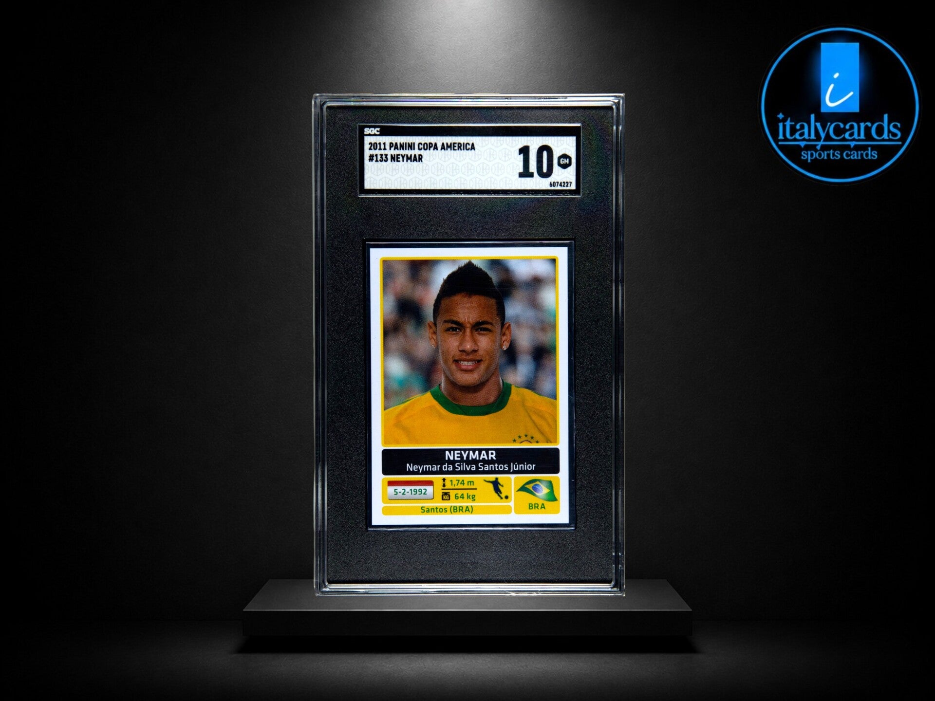 2011 PANINI COPA AMERICA NEYMAR GRADED SGC 10