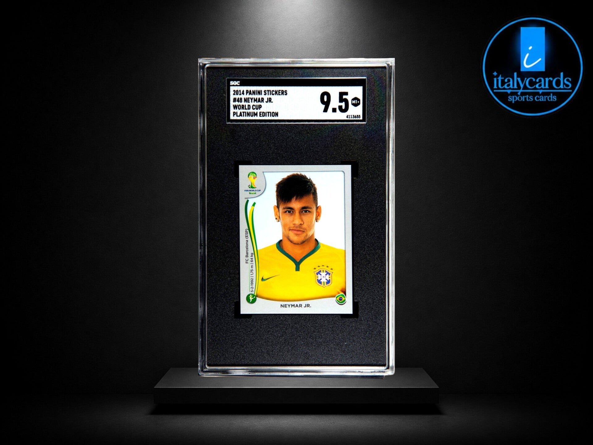 2014 PANINI BRASIL PLATINUM EDITION NEYMAR JR GRADED SGC 9.5