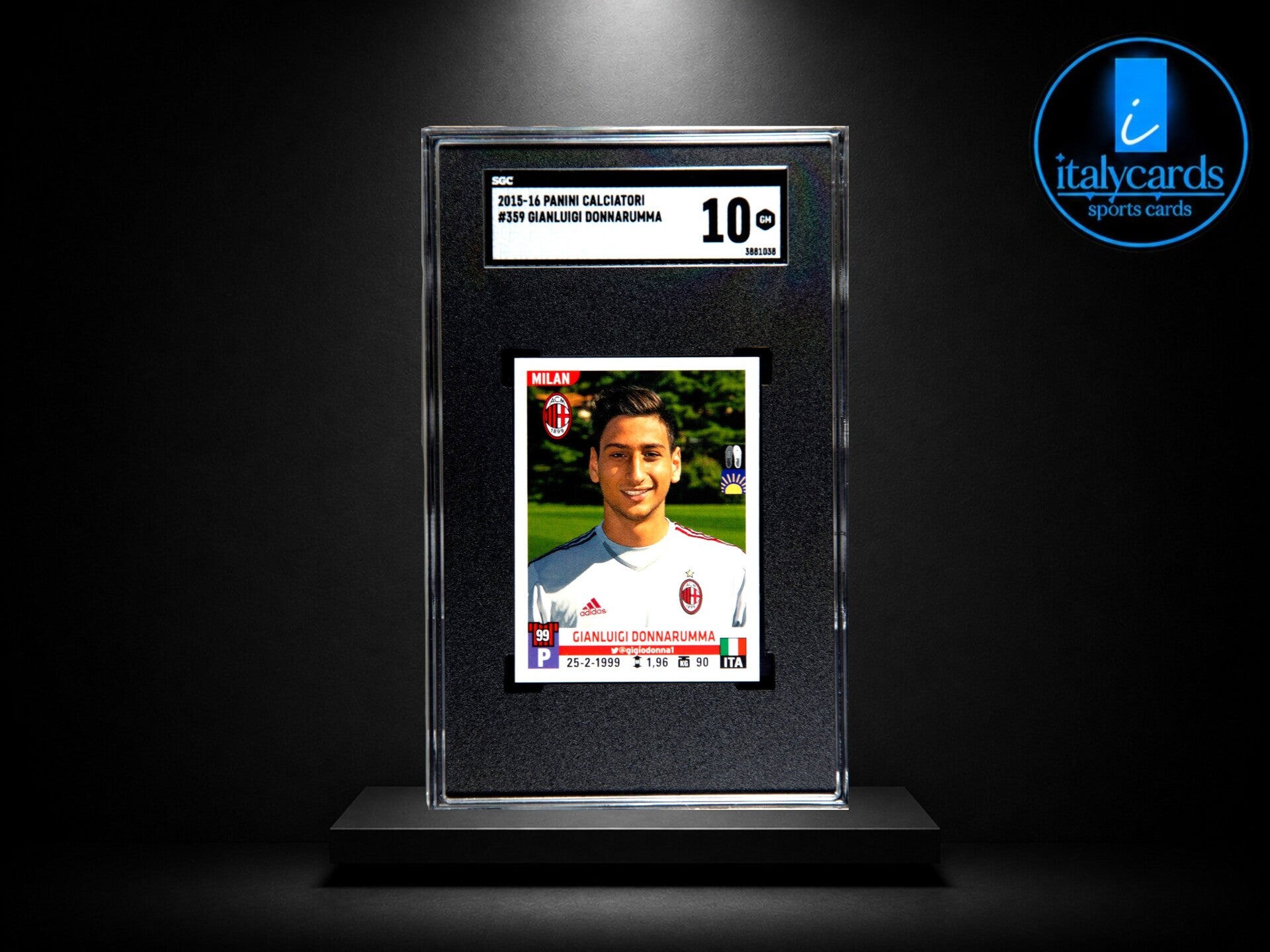 2015-16 PANINI CALCIATORI GIANLUIGI DONNARUMMA GRADED SGC 10