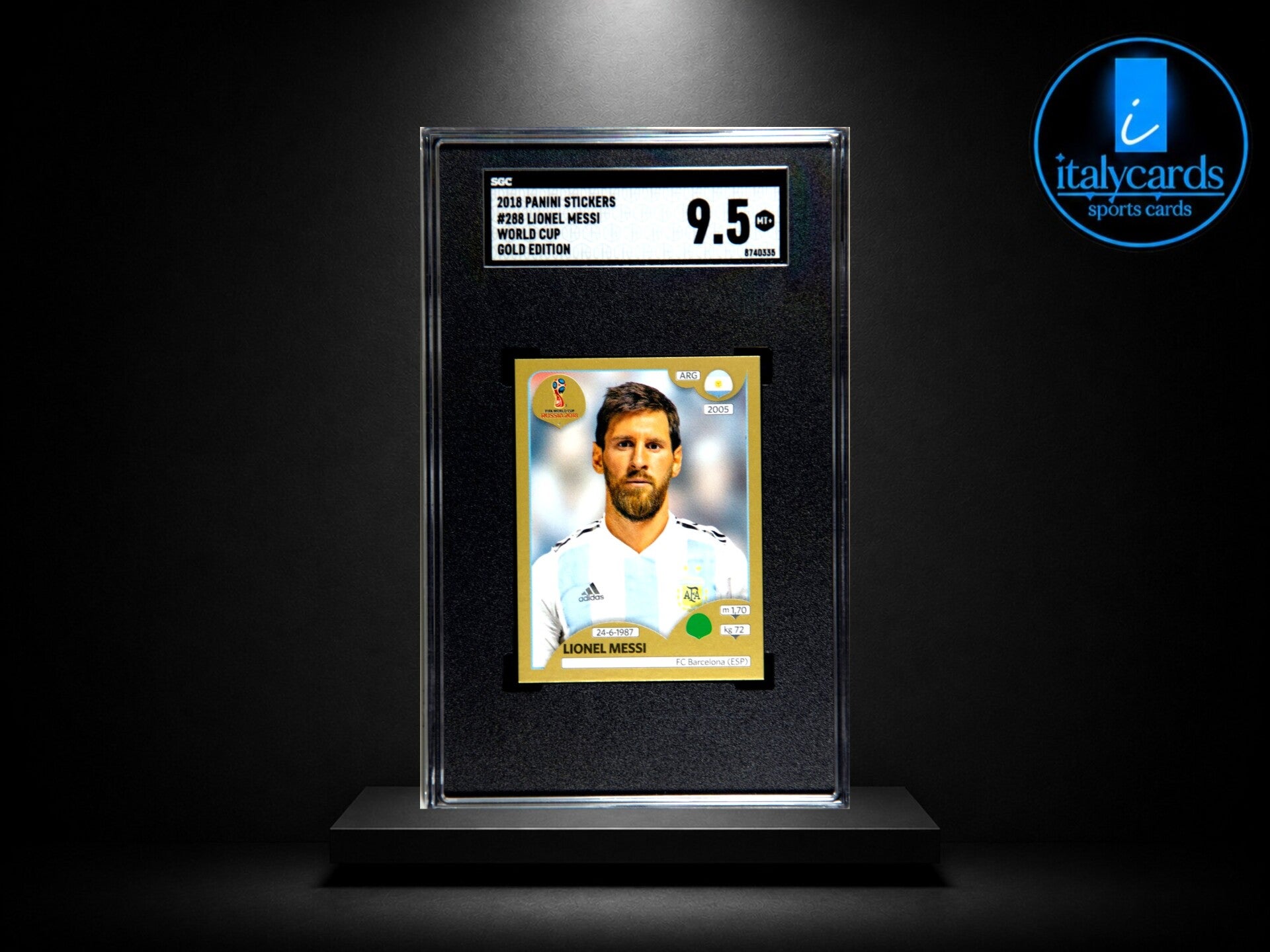2018 PANINI RUSSIA WC LIONEL MESSI GRADED SGC 9.5