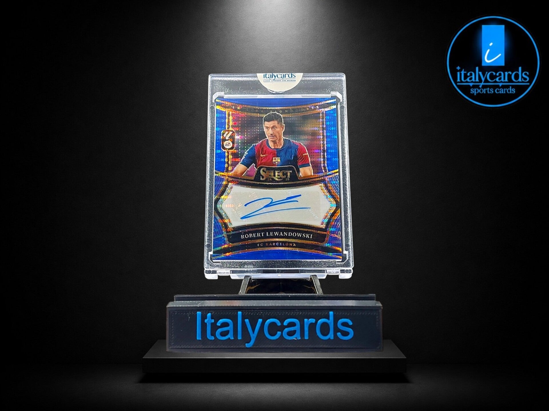 2024-25 PANINI SELECT LA LIGA ROBERT LEWANDOWSKI AUTOGRAFO BLUE PULSAR