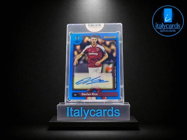 2021-22 TOPPS MERLIN DECLAN RICE AUTOGRAFO BLUE 09/75