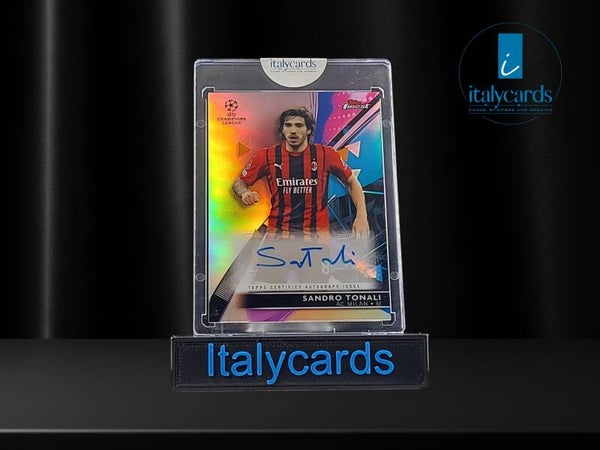 2021-22 TOPPS FINEST SANDRO TONALI AUTOGRAFO BASE REFRACTOR