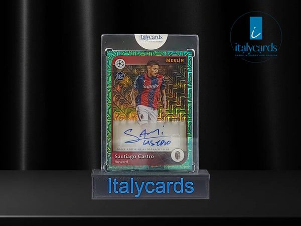 2024-25 TOPPS MERLIN UCC SANTIAGO CASTRO AUTOGRAFO TEAL MOJO 52/75