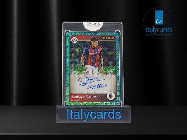 2024-25 TOPPS MERLIN UCC SANTIAGO CASTRO AUTOGRAFO TEAL MOJO 43/75