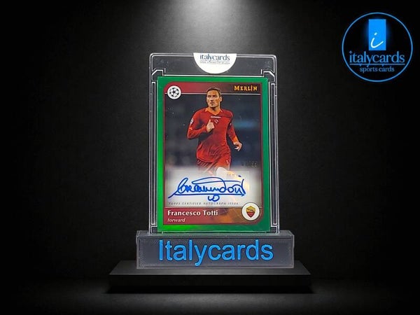 2024-25 TOPPS MERLIN UCC FRANCESCO TOTTI AUTOGRAFO GREEN 03/99