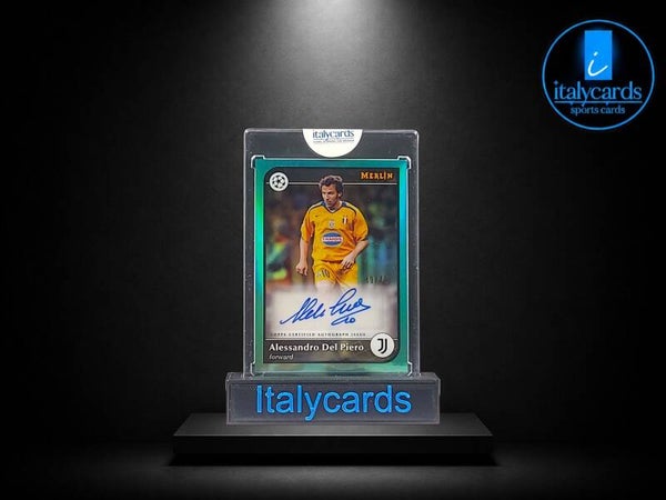 2024-25 TOPPS MERLIN UCC ALESSANDRO DEL PIERO AUTOGRAFO TEAL 49/75