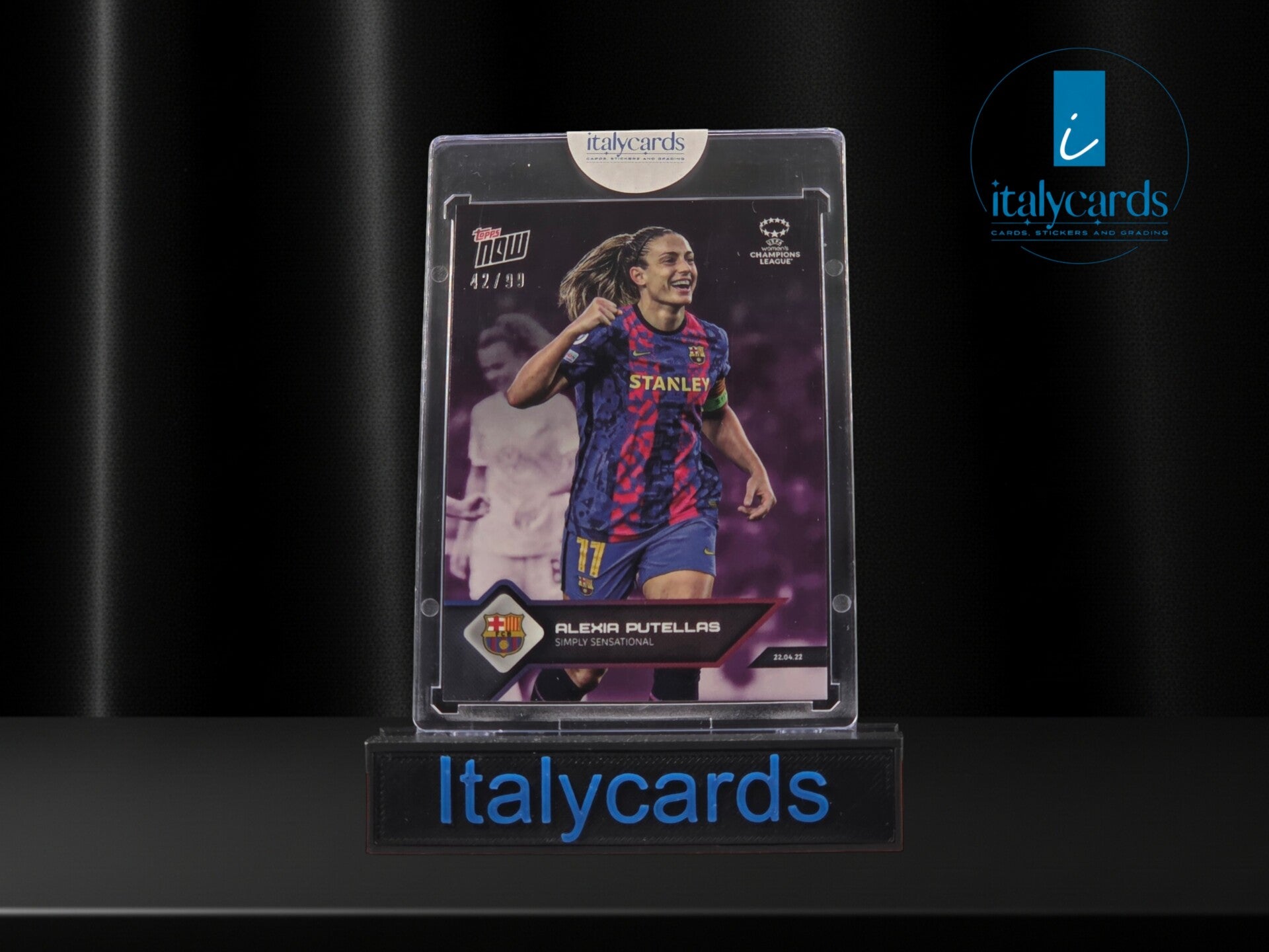 2022 TOPPS NOW UCL ALEXIA PUTELLAS PURPLE 42/99