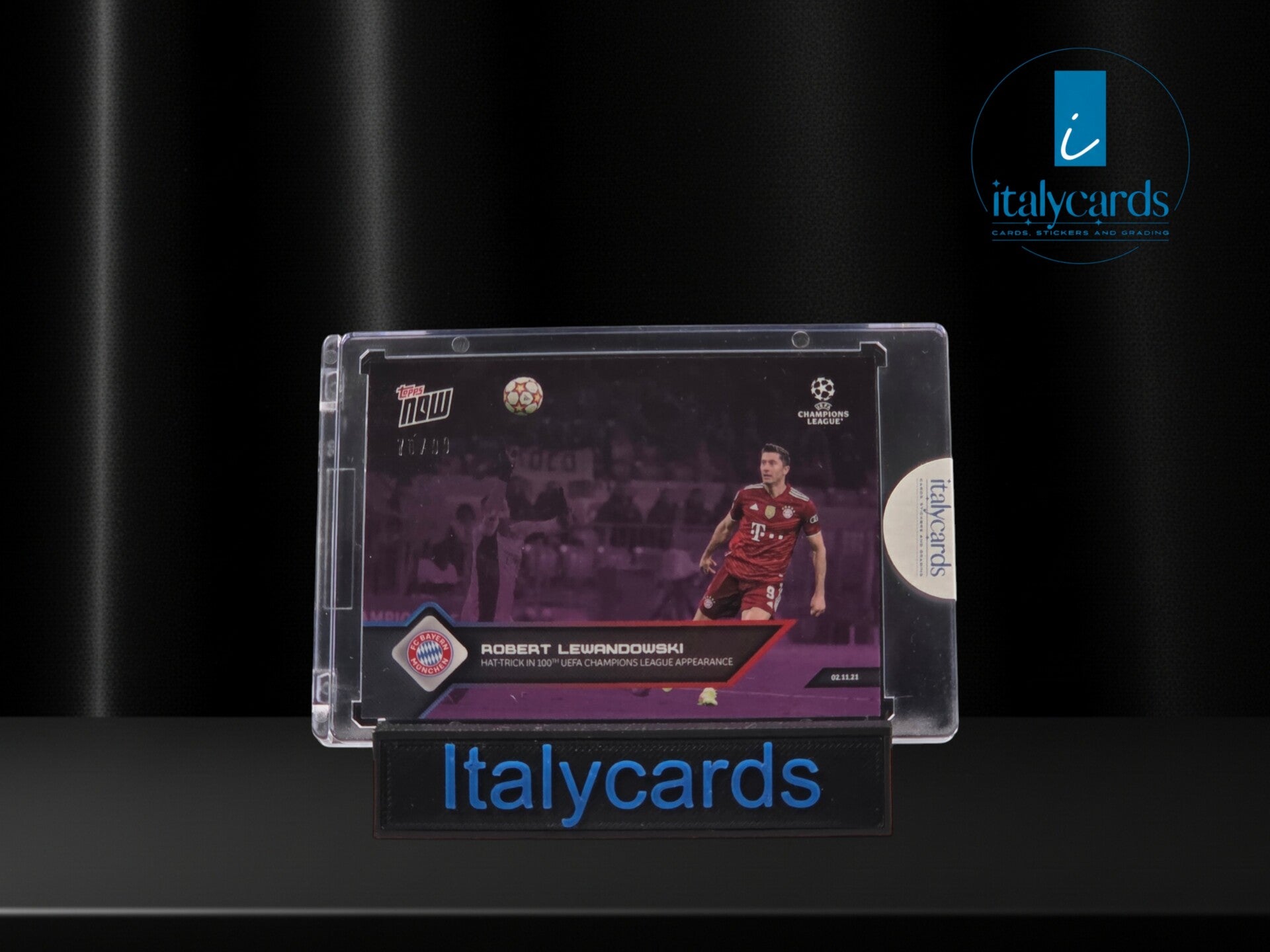 2021 TOPPS NOW UCL ROBERT LEWANDOWSKI PURPLE 70/99