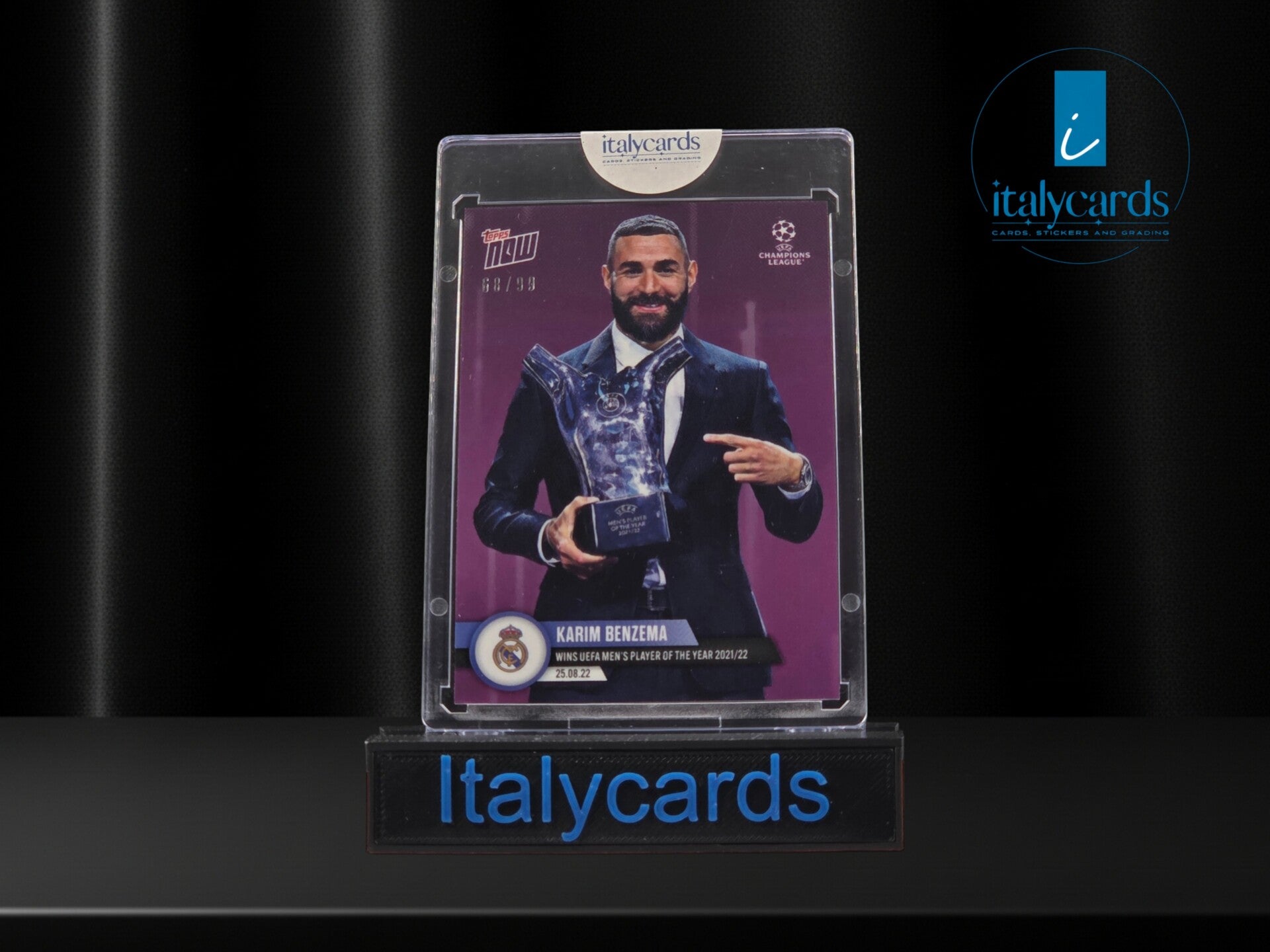 2022 TOPPS NOW UCL KARIM BENZEMA PURPLE 68/99